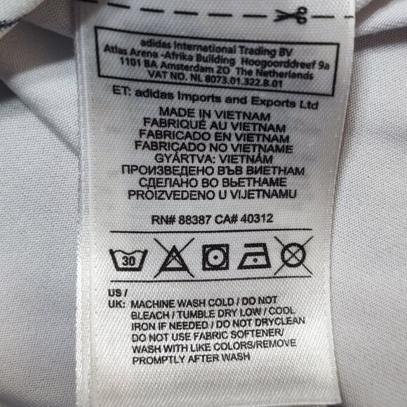 Adidas Golf Puremotion polo shirt women's size M white with grey & pink stripes - Picture 6 of 11